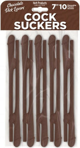 Hott Products Cock Sucker (Chocolate Brown) – 7 Inch Reusable Novelty Drink Straws Set of 10 > Novelties > Party Supplies