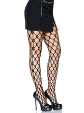 Leg Avenue Loren Rhinestone Jumbo Net Tights (Black) – Stylish Tights Black Lingerie & Sexy Apparel