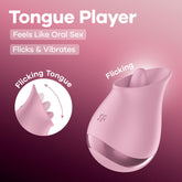 Satisfyer Tongue Player – USB Rechargeable Flicking Silicone Oral Stimulator Pink > Sex Toys For Ladies > Clitoral Vibrators and Stimulators