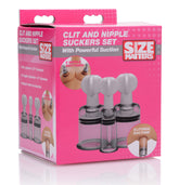 Size Matters Clit And Nipple Sucker Set Suction Stimulator Clear Clear Nipple Suckers