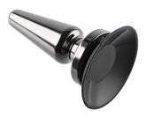 Advanced Black Chrome Metal Anal Plug with Suction Base Butt Plugs