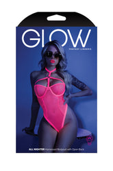 All Nighter Neon Pink Harness Bodysuit Large XLarge Adult Wear > Clothes > Dresses and Chemises
