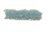 Baby Blue Satin Leg Garter with White Lace Trim One Size > Clothes > Accessories