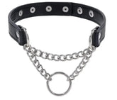 Shadow Day Collar – Faux Leather Collar with Silver Hardware > Bondage Gear > Collars & Leashes