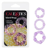 CalExotics Island Rings Purple Stretchy Cock Rings Set with Small Medium and Large Sizes COCK RING Set