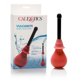 CalExotics Vulcanite Anal Douche Red Rubber Bulb with Two Attachments 7.5 Fl Oz 220 ml Douches
