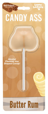 Lusty Lickers Candy Ass Butter Rum Pop – Flavored Lollipop Beige Edible