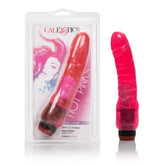 Curved Vibrating Jelly Penis 8.25 Inches Hot Pink Toy DONGS Vibrating