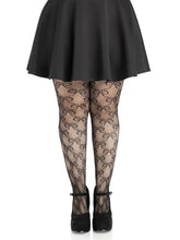 Plus Bow Net Tights – Plus Size Nylon Spandex Tights Black 1X-2X > Clothes > Hosiery