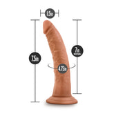 Dr Skin Glide 7.5 Inch Self Lubricating Mocha Dildo Toy Dongs Realistic