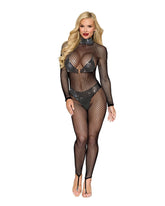 Dreamgirl Black One Size Bodystocking Lingerie Apparel Bodystocking