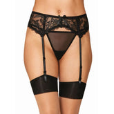 Dreamgirl Lace Garter Belt Black Elegant Stretch Lace Design Lingerie & Sexy Apparel