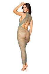 Dreamgirl Sage Bodystocking Gown One Size Seamless Lingerie Bodystocking