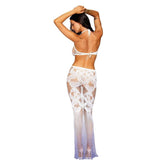 Dreamgirl Seamless Bodystocking Gown with Lace Pattern Bodystocking