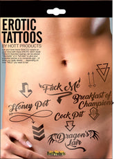 Erotic Assorted Temporary Tattoos Pack for Adult Intimacy Fun Body Jewelry (Non Piercing)