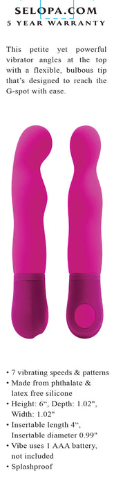 G Wow Pink G-Spot Vibrator with 7 Speeds and Flexible Tip Vibrators - G Spot