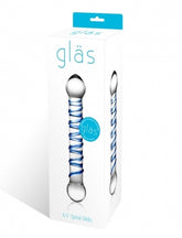 Glas 6.5 Inch Spiral Dildo with Blue Swirls DONGS Glass