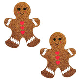 Glitter Gingerbread Man Nipple Cover Pasties for Lingerie Pasties