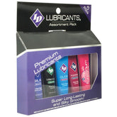 ID Sensual Lubricants 5 Pack Assorted Flavors Intimate Personal Lubricant Set Water Based Lube