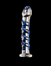 Icicles No 5 Clear Blue Glass Adult Massager Handcrafted Toy > Sex Toys > Glass
