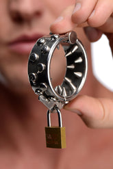 Impaler Locking CBT Ring With Spikes Stainless Steel Toy Medical Themed