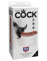 King Cock Tan Strap-On Harness with 9 Inch Realistic Cock Dongs Realistic