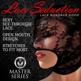 Lace Seduction Black Lace Bondage Hood Erotic Adult Clothing > Bondage Gear > Bondage Hoods
