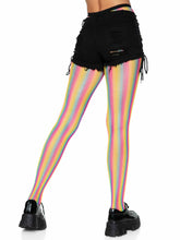 Leg Avenue Neon Rainbow Striped Fishnet Tights One Size Hosiery