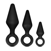 Luxe Night Rimmer Anal Training Kit with Three Black Plugs > Anal Range > Butt Plug Kits