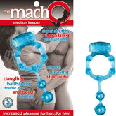 Macho Blue Stretchy Jelly Cock Ring with Vibrating Stimulator Cock Rings Vibrating