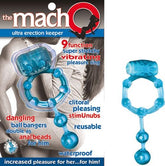 Macho Ultra Blue Vibrating Cock Ring with Clitoral Stimulator Cock Rings Vibrating