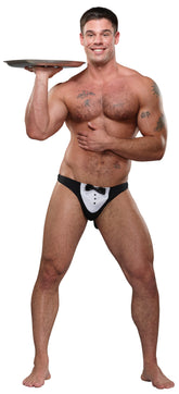 MaitreD Thong Novelty Men’s Lingerie with Tuxedo Design Mens Costumes
