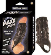 Maxx Men Black Erection Sleeve Ribbed for Extra Stimulation SLEEVES