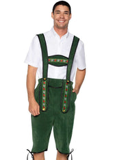 Mens Beerfest Lederhosen Oktoberfest Costume Green X-Large Mens Costumes