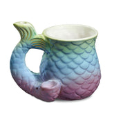 Mermaid Tail Ceramic Mug with Textured Scales for Drinking Gag Gifts & Novelties