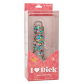 Naughty Bits I Love Dick Heart-Filled Dong 6 Inch Clear with Multicolor Heart Confetti DONGS