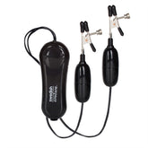 Nipple Play Vibrating Nipple Clamps with Multi-Speed Controller and Adjustable Black Clamps 4.5cm Nipple Clamps