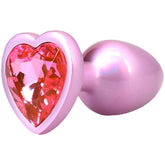 Booty Bling Metal Heart Plug (Pink) – Small Smooth Butt Plug > Anal Range > Jewel Butt Plugs