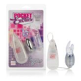 Pocket Exotics Snow Bunny Clear Vibrating Bullet with Bunny Teaser VIBRATORS-RABBIT