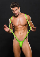 Envy Menswear Slingshot (Green) – Adjustable Strap-On Harness Green Mens Thongs