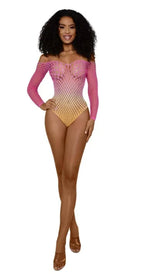 Ombre Net Bodystocking – Stretch Mesh Lingerie Multi One Size > Clothes > Bodies and Playsuits