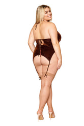 Queen Size Velvet Garter Slip and G-String Lingerie Set > Clothes > Plus Size Lingerie