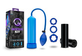 Quickie Go Big Kit Blue with Pump Beaded Rings and Sleeve > Sex Toys > Sex Kits