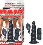 Ram Inflatable Vibrating Anal Expander (Black) – Inflatable Anal Vibrator Butt Plugs - Vibrating
