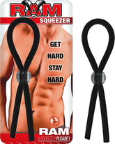 Ram Squeezer Adjustable Black Latex Cock Ring for Men Waterproof COCK RINGS