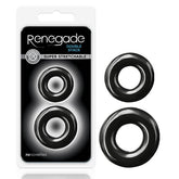 Renegade - Double Stack - Black Cock Rings - Set of 2 COCK RING Set