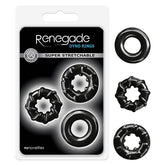 Renegade Dyno Rings Black Cock Rings Set of 3 COCK RING Set