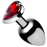 Xr Booty Sparks Medium Red Heart Aluminum Anal Plug 3.6 Inches Red > Anal Range > Jewel Butt Plugs