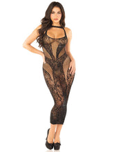 Seamless Rhinestone Lace Net Bodycon Dress One Size Black > Clothes > Dresses and Chemises