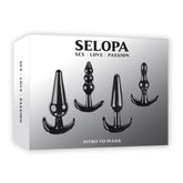 Selopa Intro To Plugs Black Butt Plugs Set of 4 > Anal Range > Butt Plug Kits